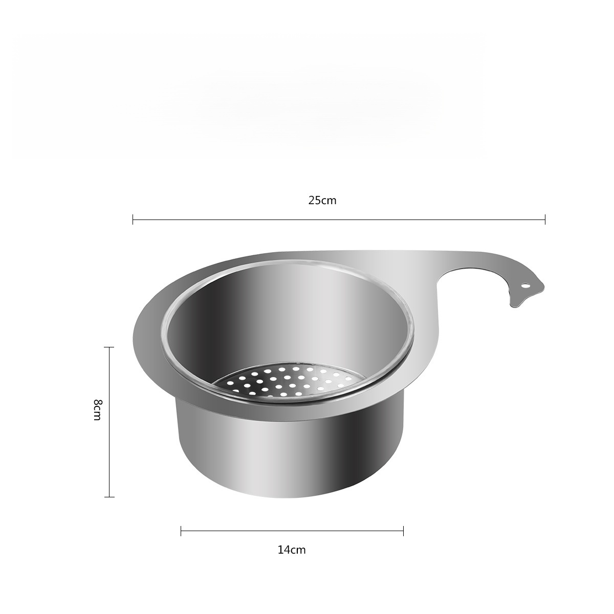 JS-Swan stainless steel drain basket for kitchen sink
