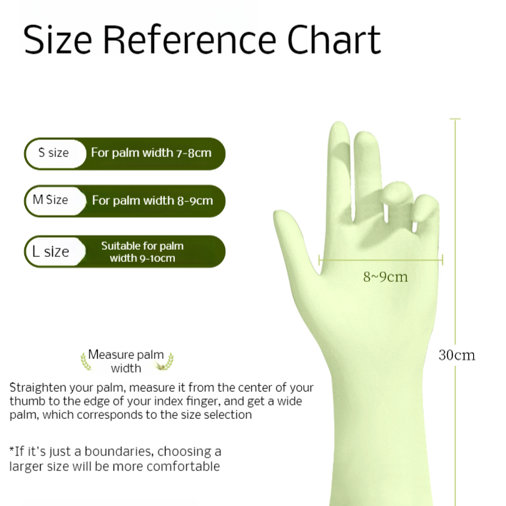 Food-grade nitrile gloves, extended and thickened durable kitchen household gloves, protective extended and thickened hyaluronic acid gloves.
