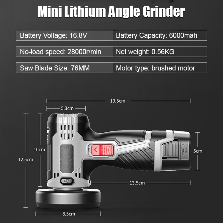 【Intelligent digital display】 multifunctional angle grinder