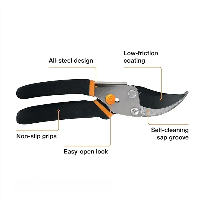 5/8-Inch Cut Capacity Garden Clippers, Gardening Scissors with Sharp