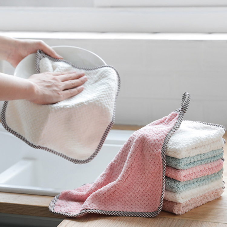 Coral fleece strong water absorption non-oil oil rag