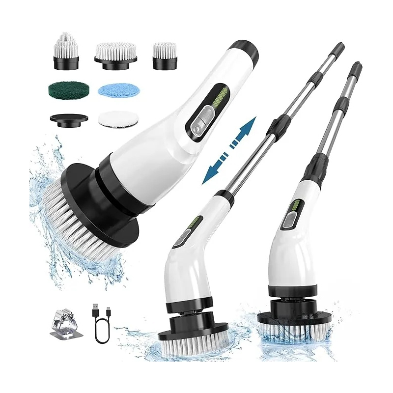 Electric Spin Scrubber for Cleaning Bathroom: Cordless Power Shower Scrubber