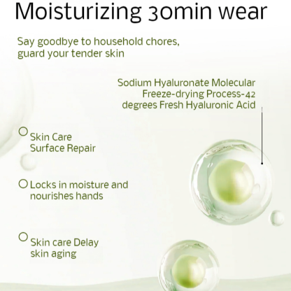 Food-grade nitrile gloves, extended and thickened durable kitchen household gloves, protective extended and thickened hyaluronic acid gloves.