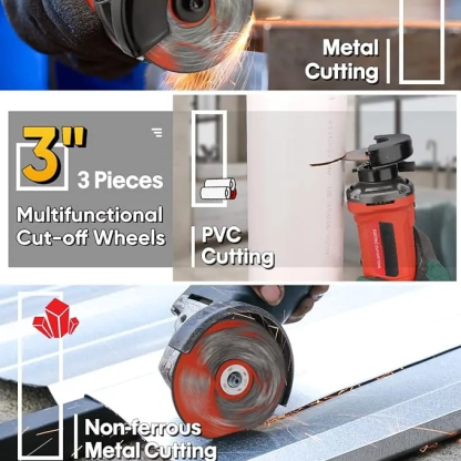 3 Inch High-Speed Cut Off Tool, 3.5 Amp Metal Cutter Tool with 3Pcs Multifunctional Cutoff Wheels,