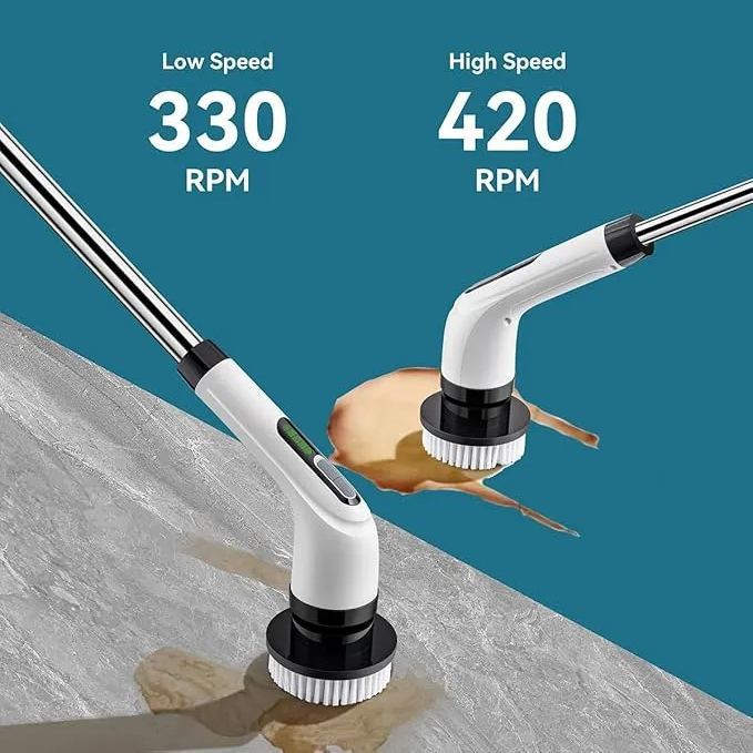 Electric Spin Scrubber for Cleaning Bathroom: Cordless Power Shower Scrubber - Electric Cleaning Brush for Tile Tub