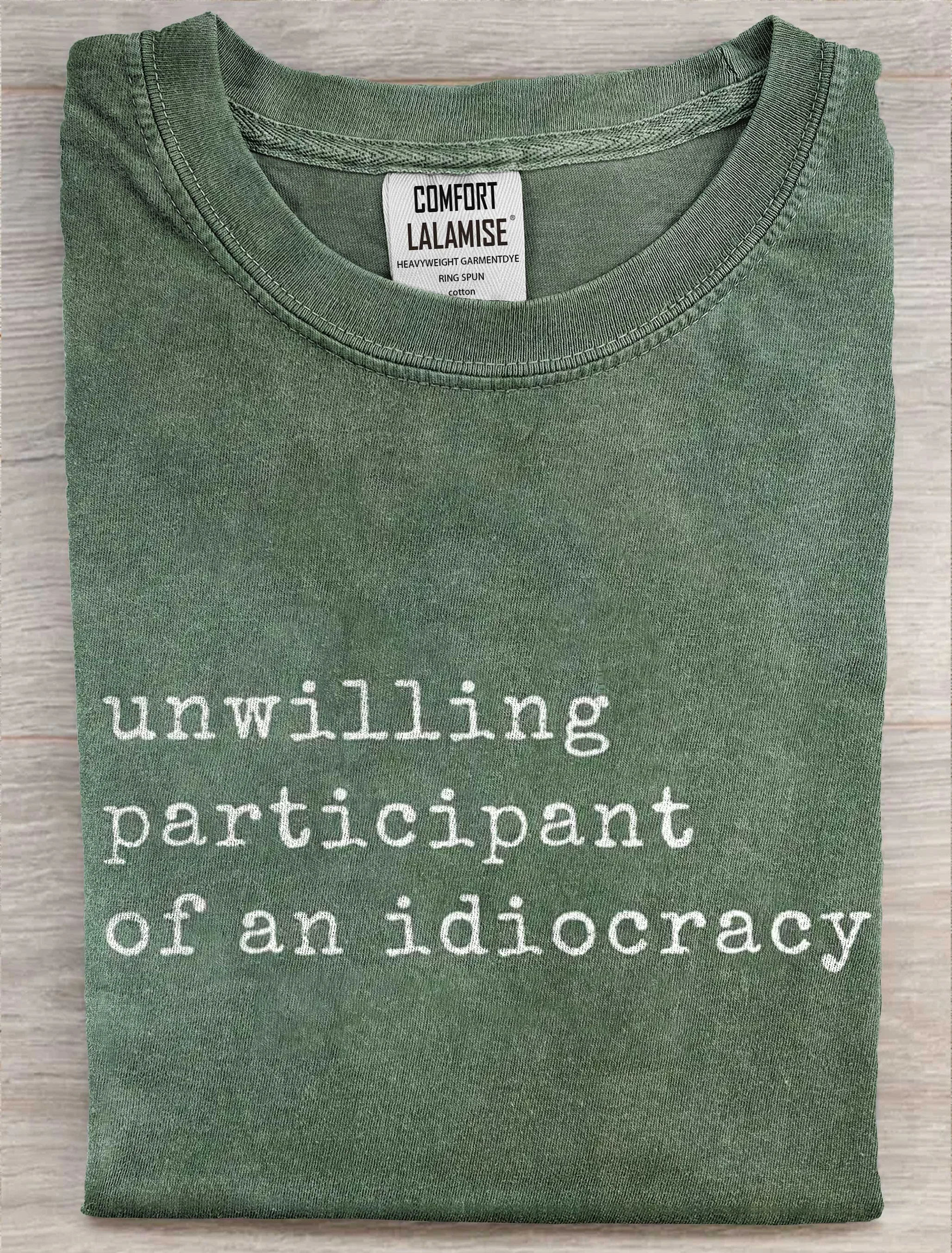Unwilling Participant of an Idiocracy Art Print Casual Short Sleve T-shirt
