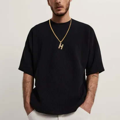 Collier Classique avec Pendentif Lettre Initiale A-Z en Zircon Cubique