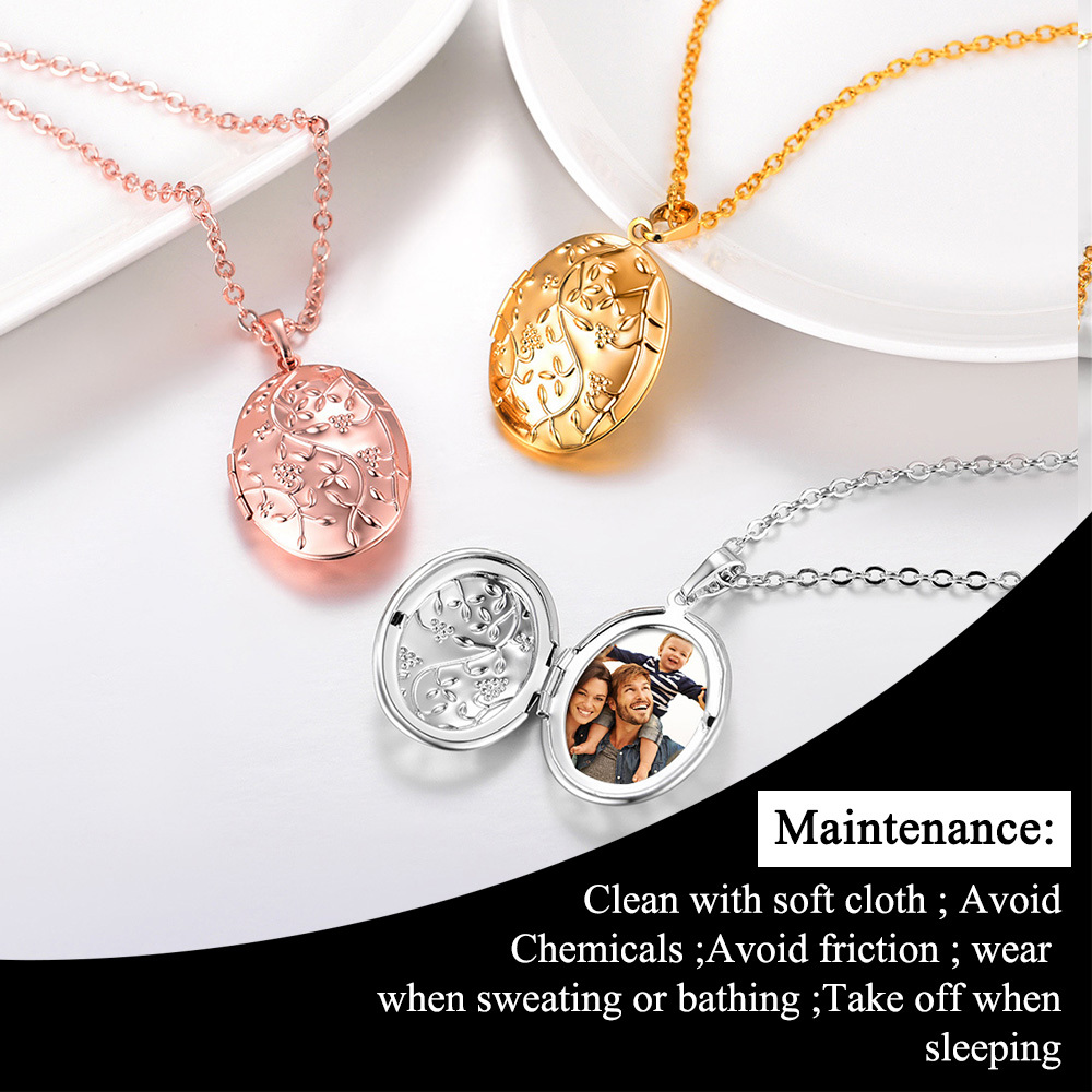 Collier Médaillon Personnalisé avec Pendentif Ovale pour Femmes Maintenance