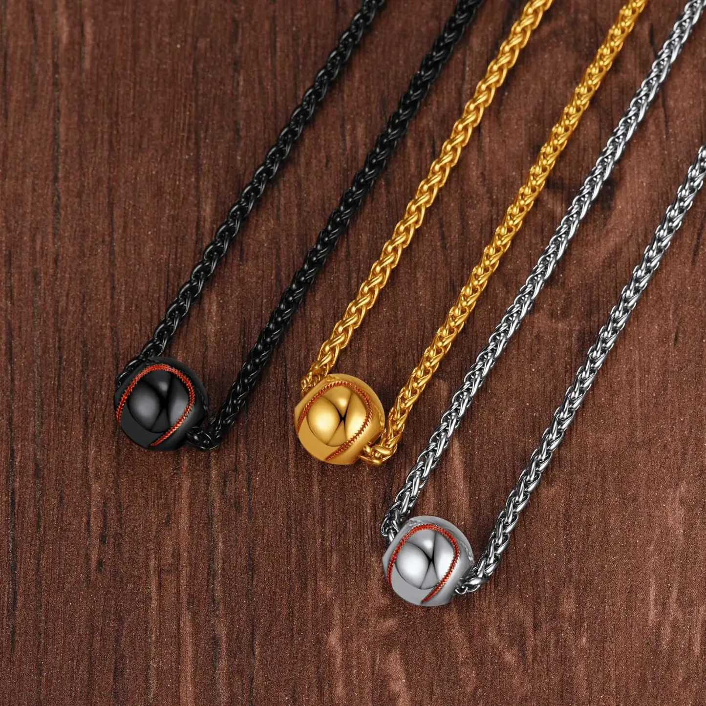 Collier Baseball Personnalisable avec Gravure pour Homme