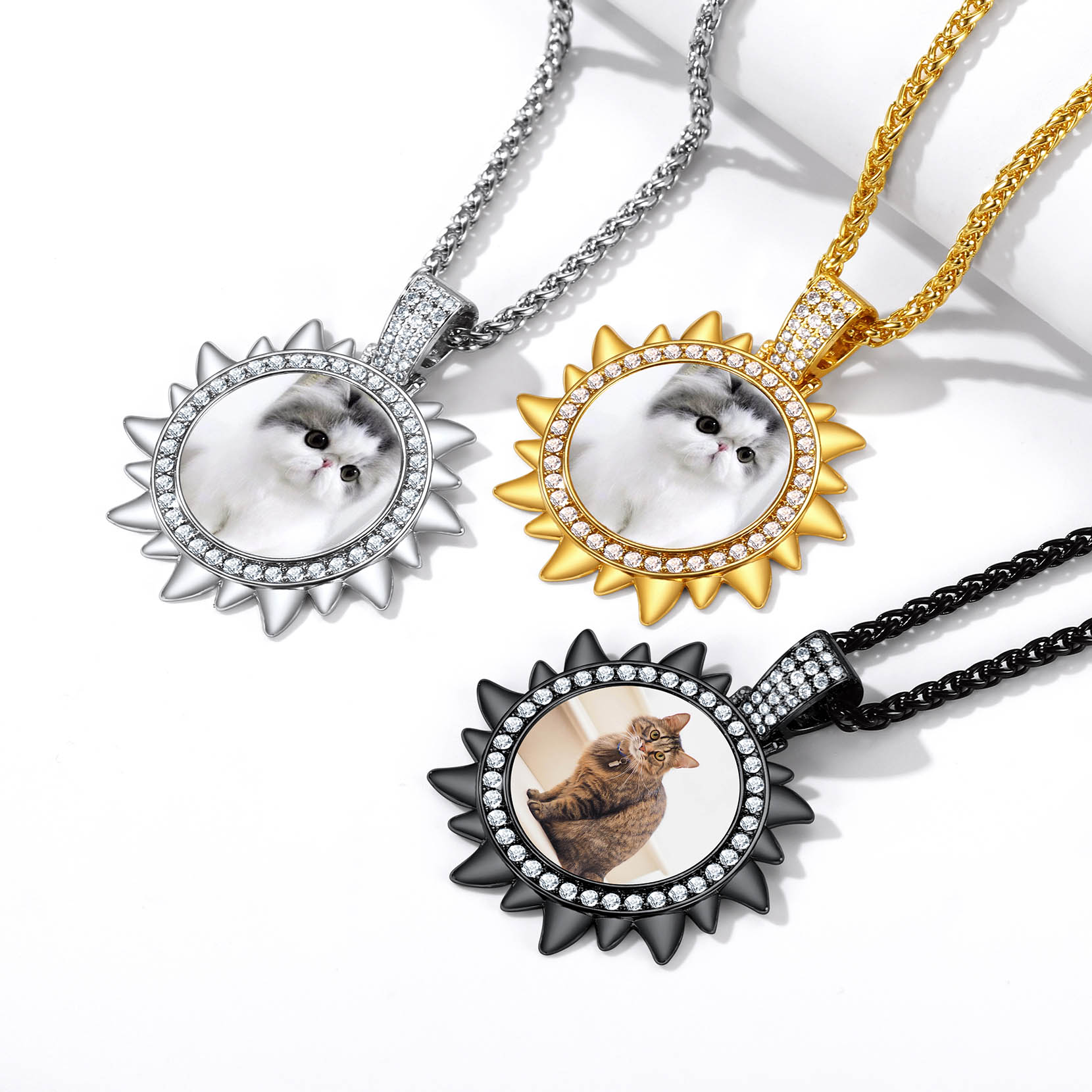 Collier Médaillon Personnalisé Soleil avec Photo Collection 