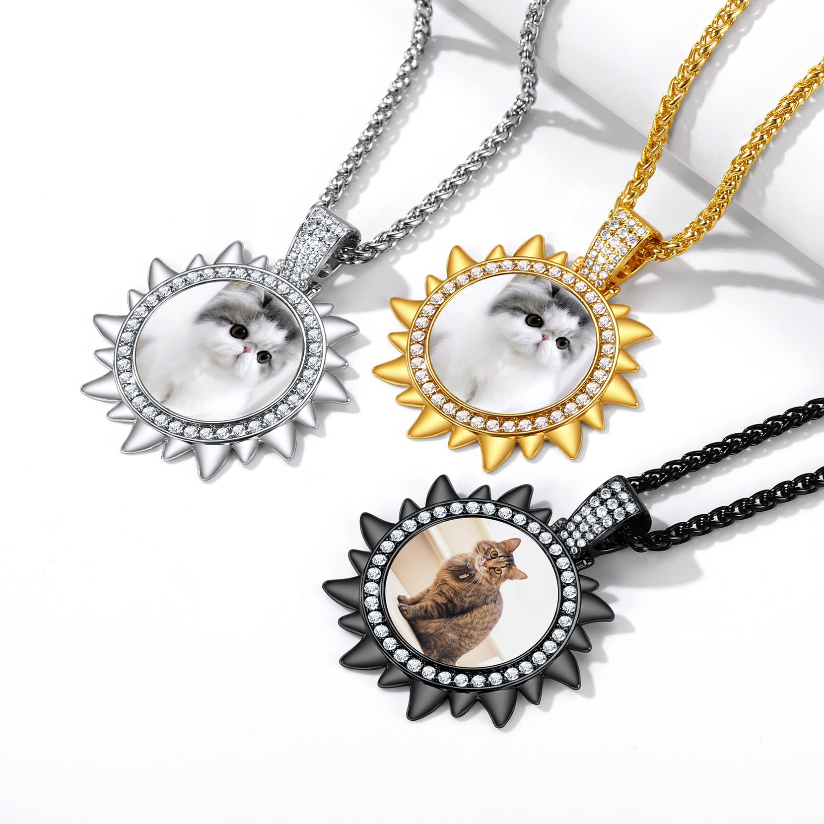 Collier Médaillon Personnalisé Soleil avec Photo Collection 