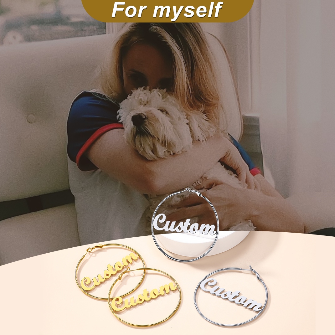 Boucles d'Oreilles Créoles Personnalisées en Acier inoxydable