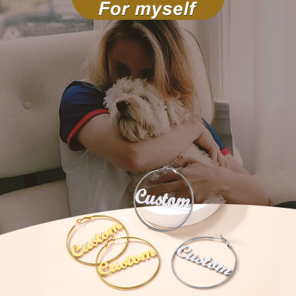 Boucles d'Oreilles Créoles Personnalisées en Acier inoxydable