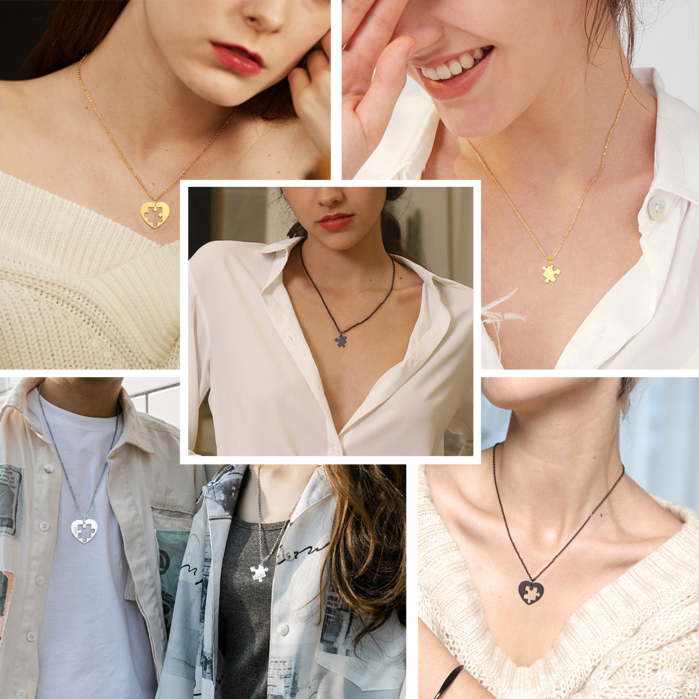 Colliers Personnalisés Puzzle Assortis pour Couple