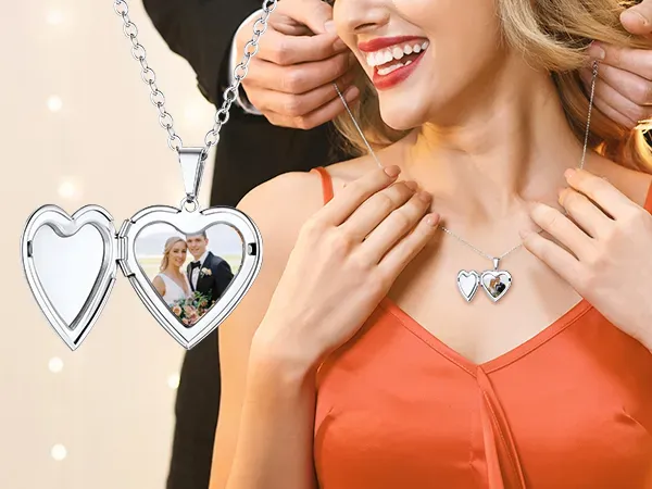 Collier Personnalisé  Cœur Gravé pour Femme