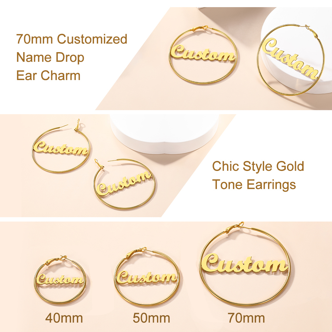 Créoles Personnalisées en Acier inoxydable avec Nom