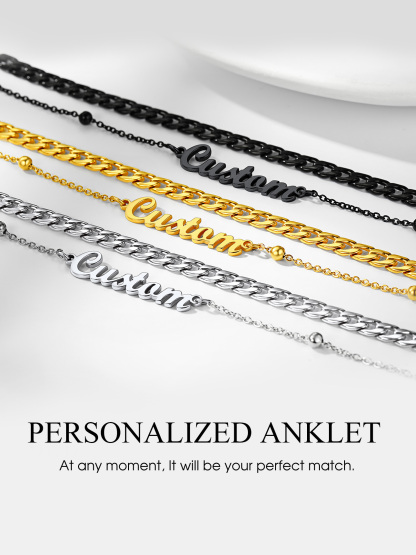 Chaîne de Cheville Ajustable en Acier Inoxydable pour Femme