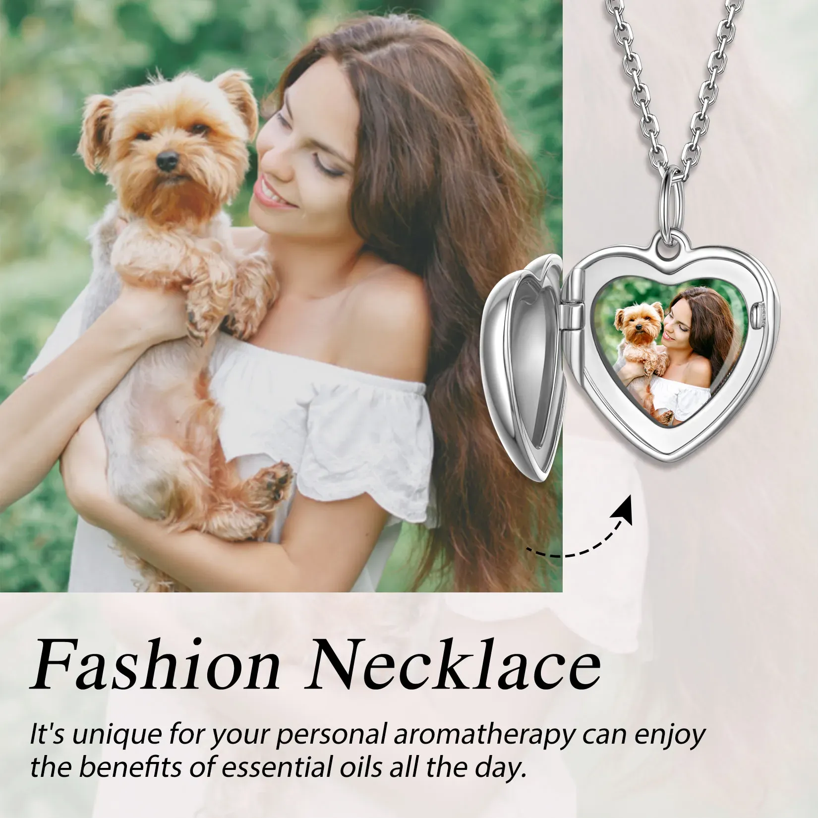 Collier Médaillon Cœur Personnalisé  avec Photo pour Femme