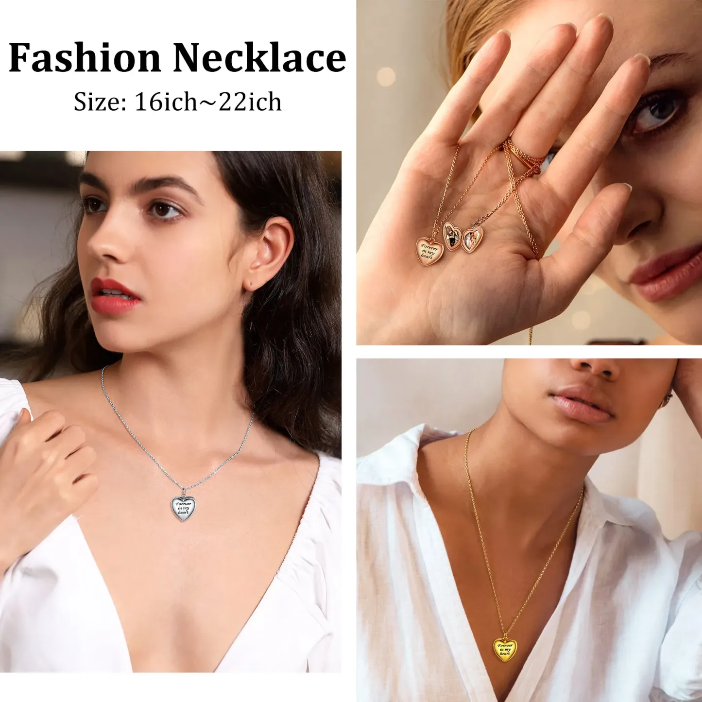 Collier Médaillon Personnalisé  en Argent Sterling pour Femme