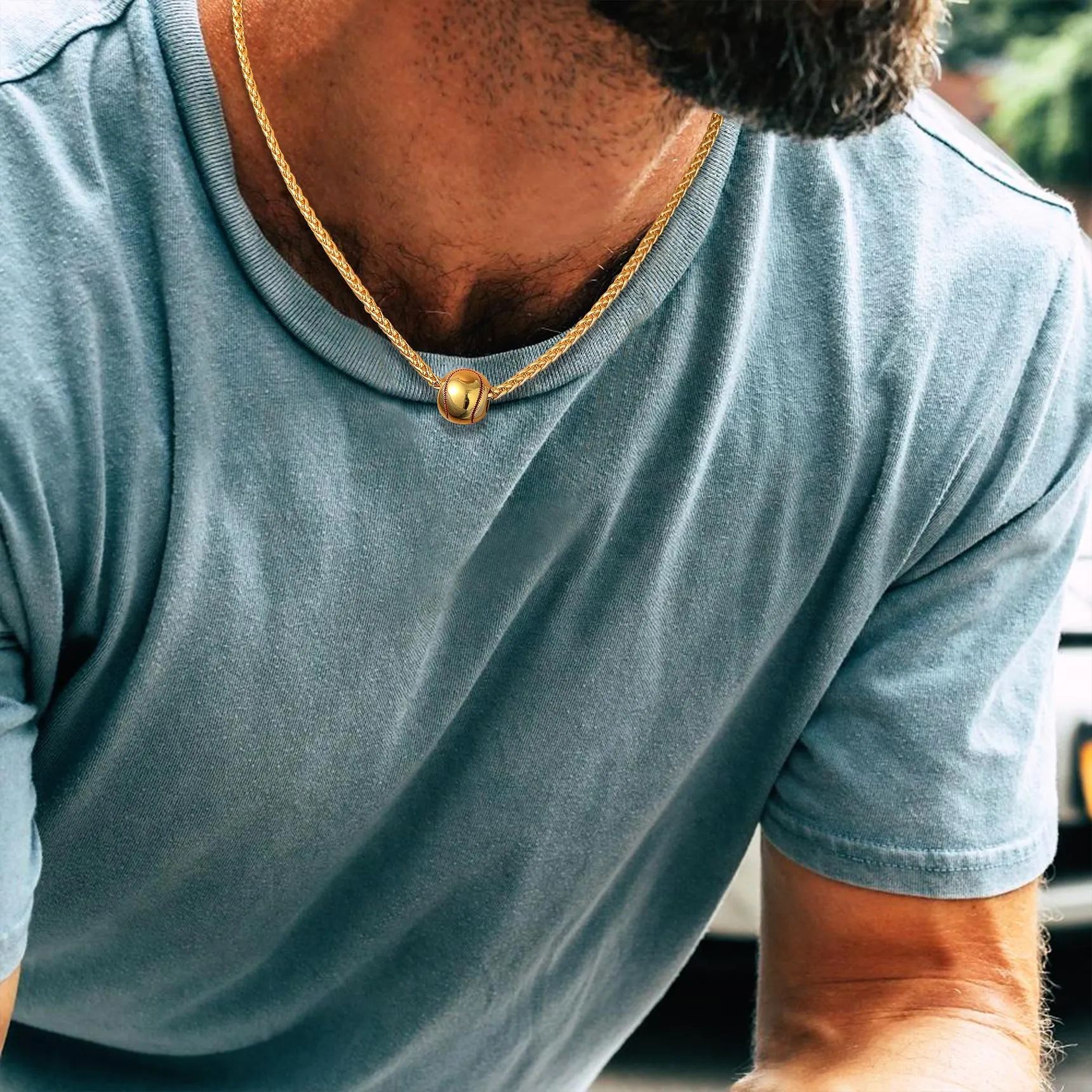 Collier Baseball Personnalisable avec Gravure pour Homme