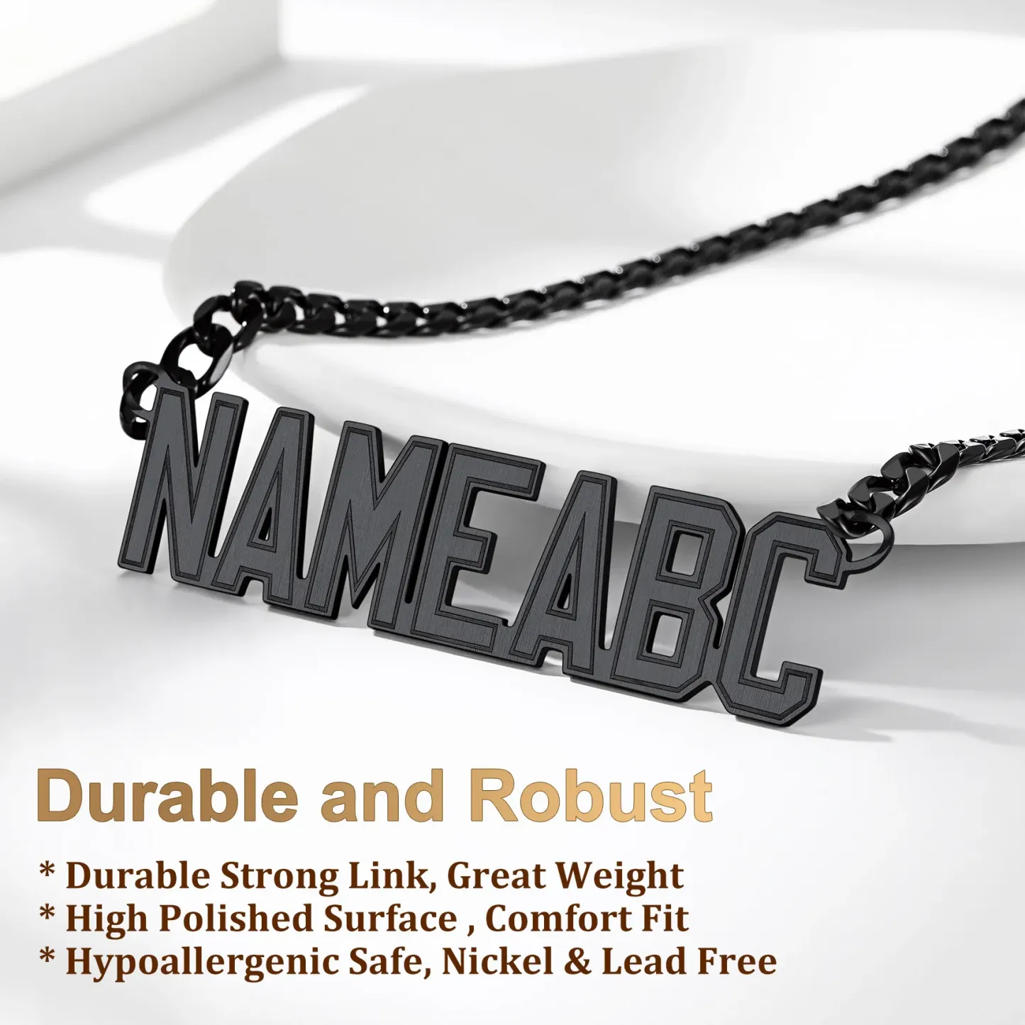 Colliers avec Pendentif Nom Personnalisé pour Hommes Détail