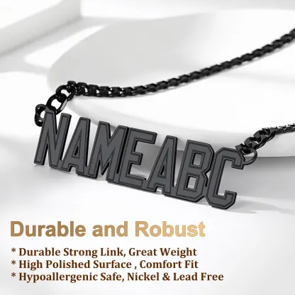 Colliers avec Pendentif Nom Personnalisé pour Hommes Détail