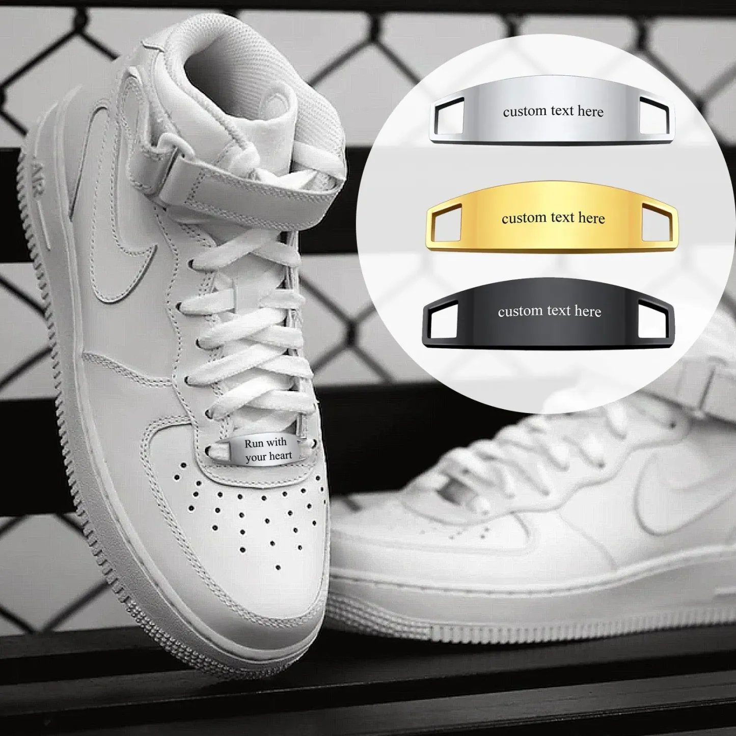 Plaques d’Identité Collection Personnalisées pour Lacets de Chaussures