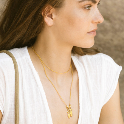  Collier Personnalisé avec Prénoms d'Enfants en Acier Inoxydable