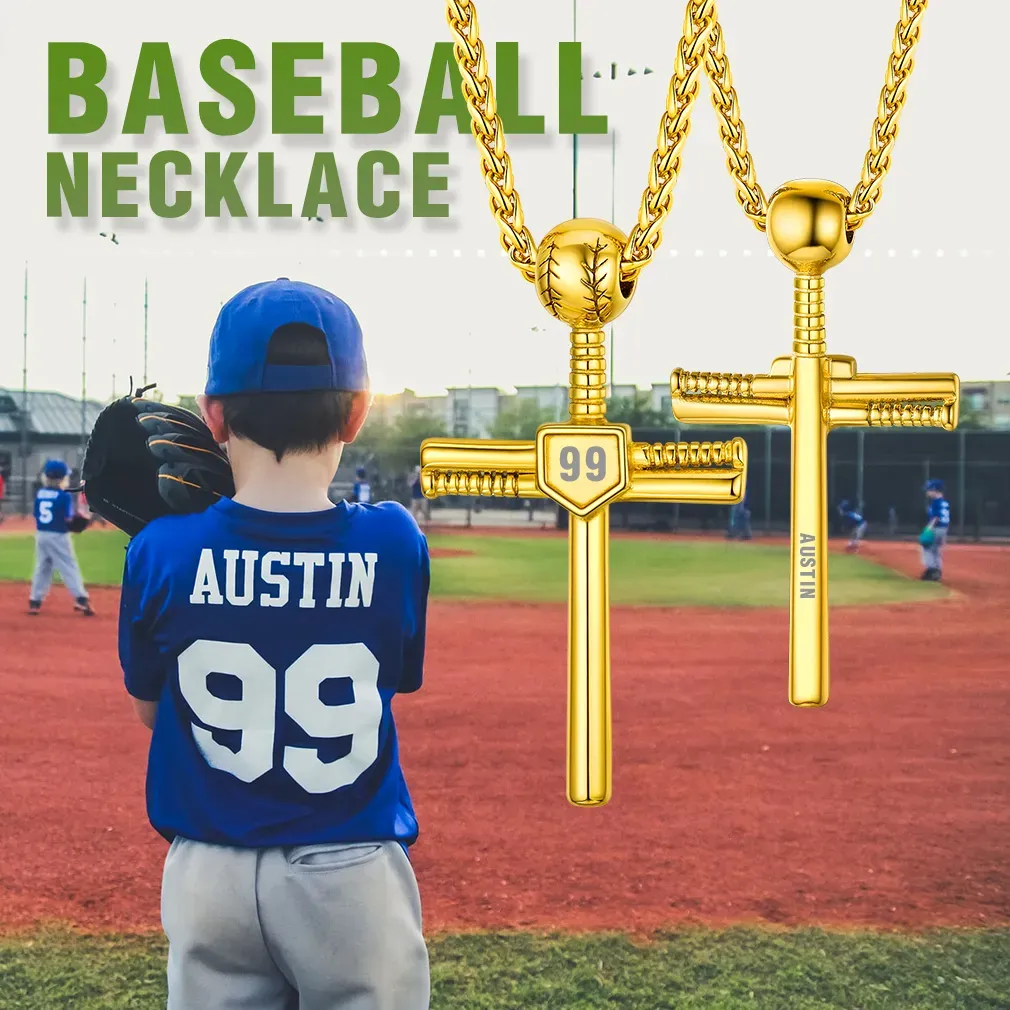 Collier Croix de Baseball Personnalisé