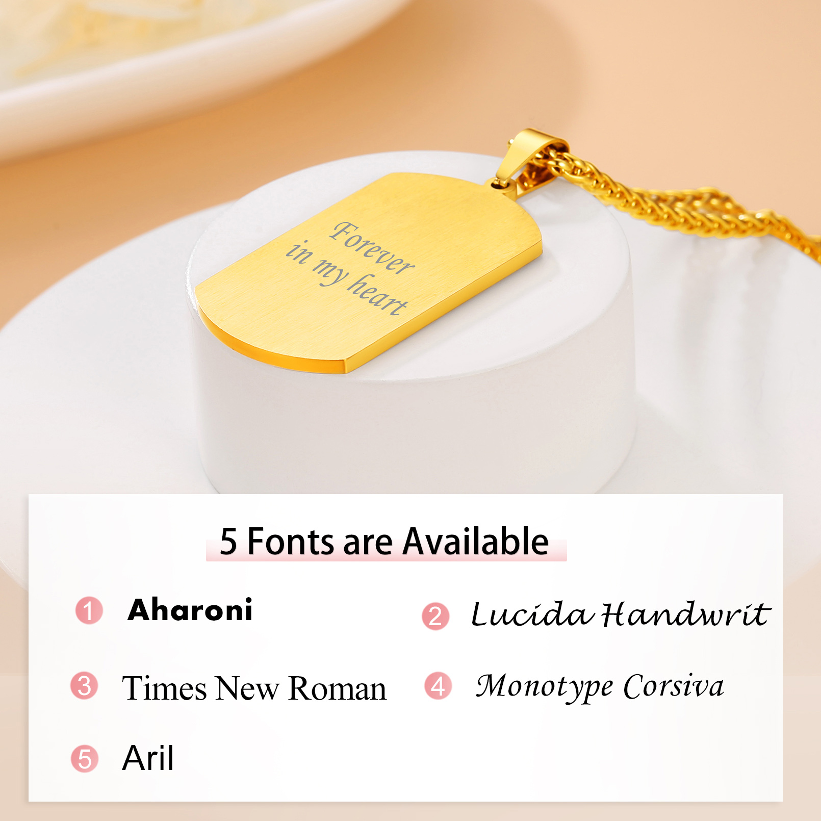 Collier Plaque Militaire Personnalisé avec Photo Police