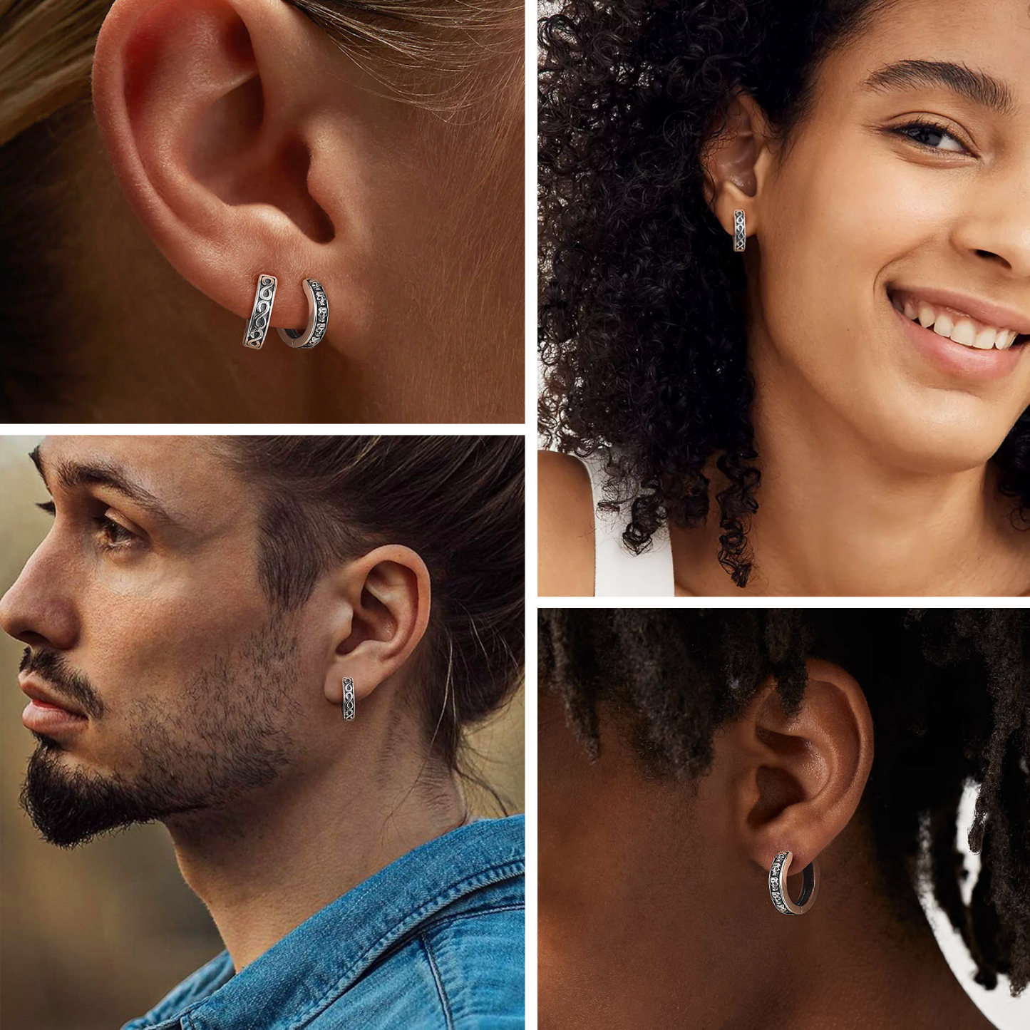  Boucles d'Oreilles Infini en Argent Sterling 925