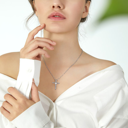 Collier Croix Infini en Argent Sterling 925 avec Perles