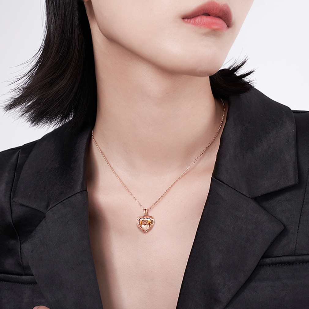 Collier Médaillon Pendentif Cœur Personnalisé avec Photo pour Femme