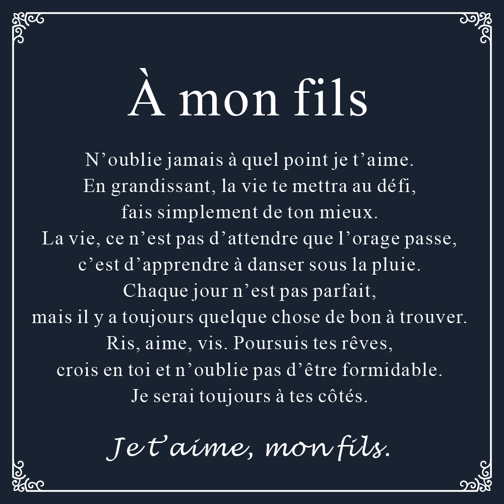 Carte Cadeau – À mon fils