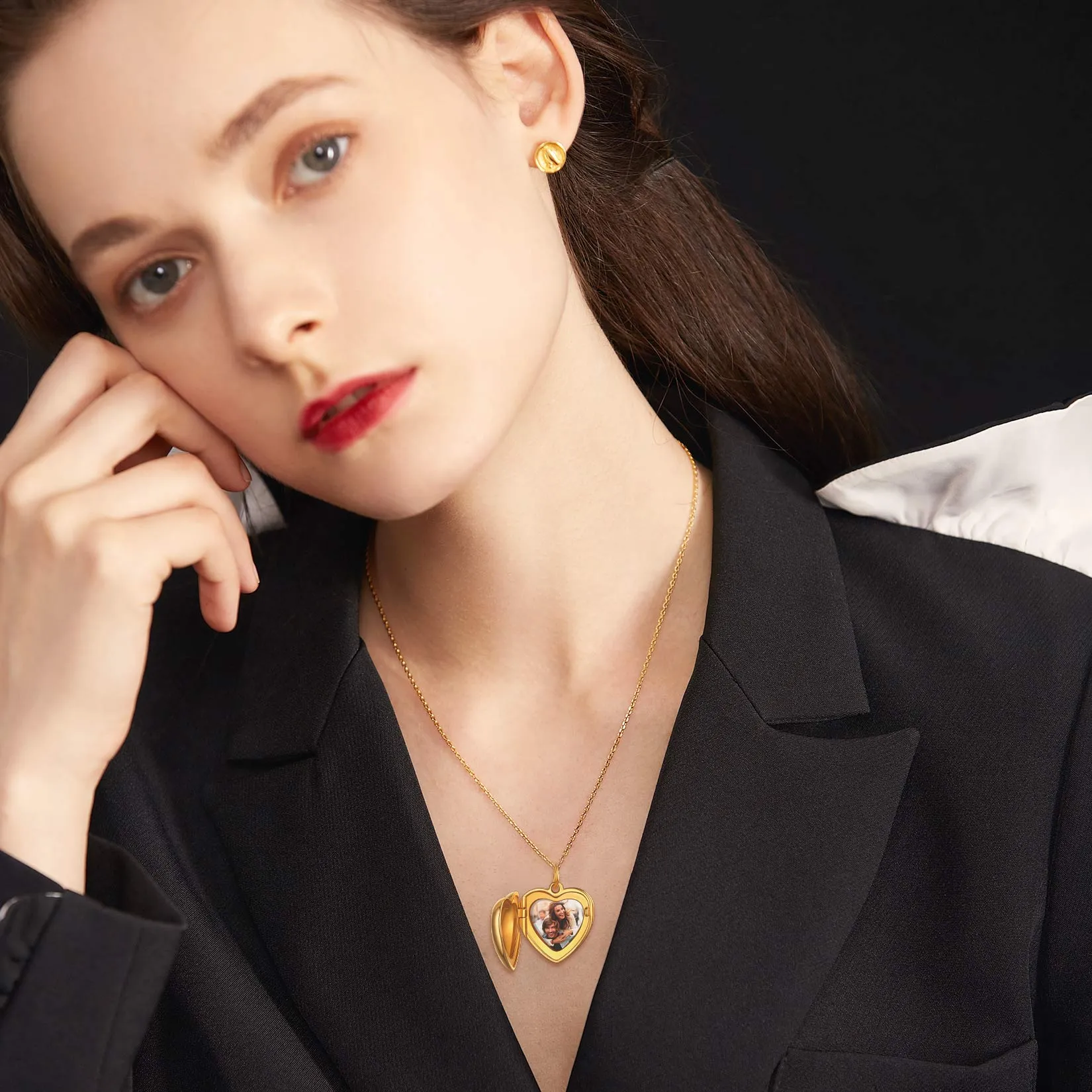 Collier Médaillon Cœur Personnalisé  pour Femme