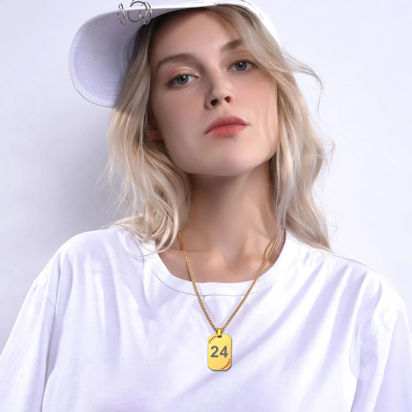 Colliere Numéro de Baseball Gravé 