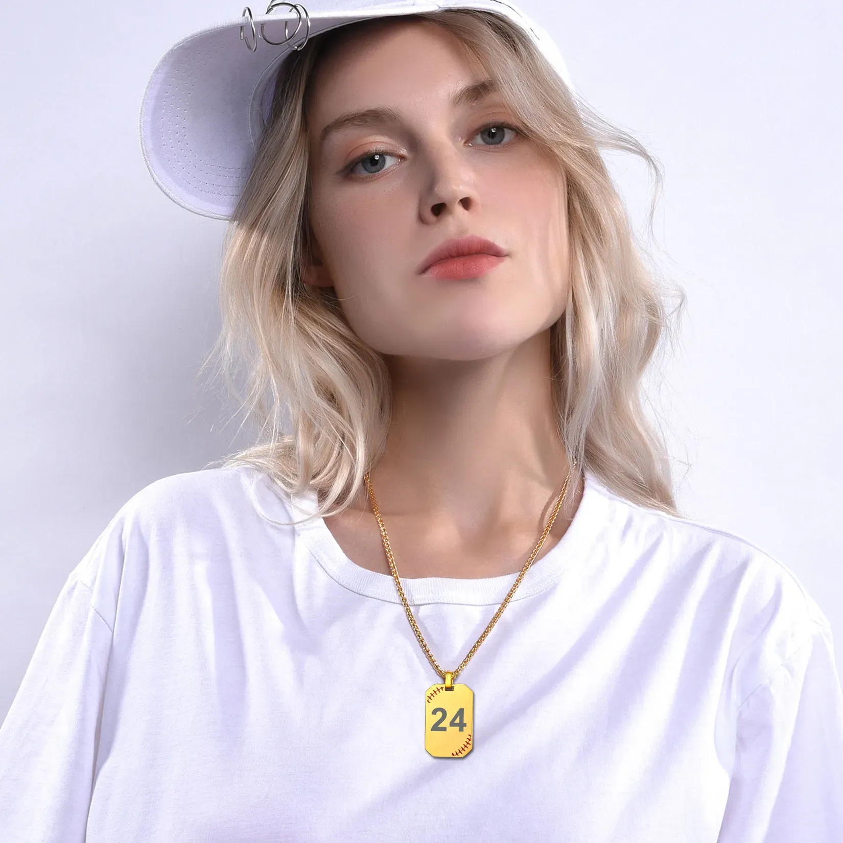 Colliere Numéro de Baseball Gravé 