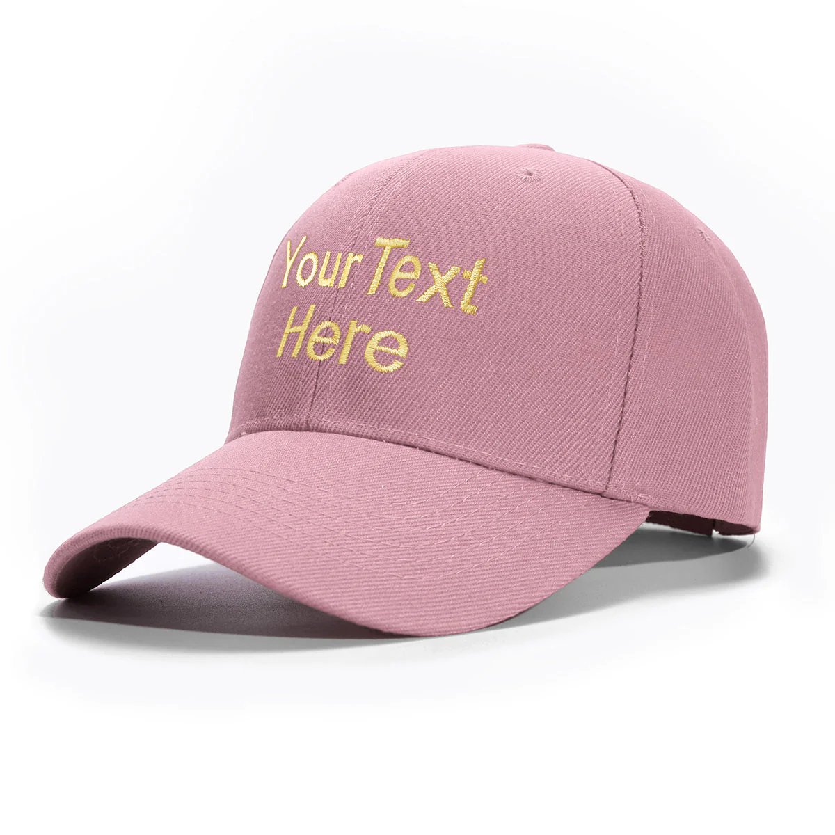 Casquette Personnalisée Brodée | Baseball Cap Rose avec Texte