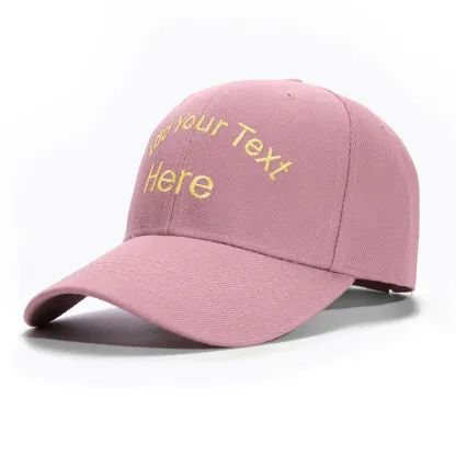 Casquette Personnalisée Brodée | Baseball Cap rose avec Texte