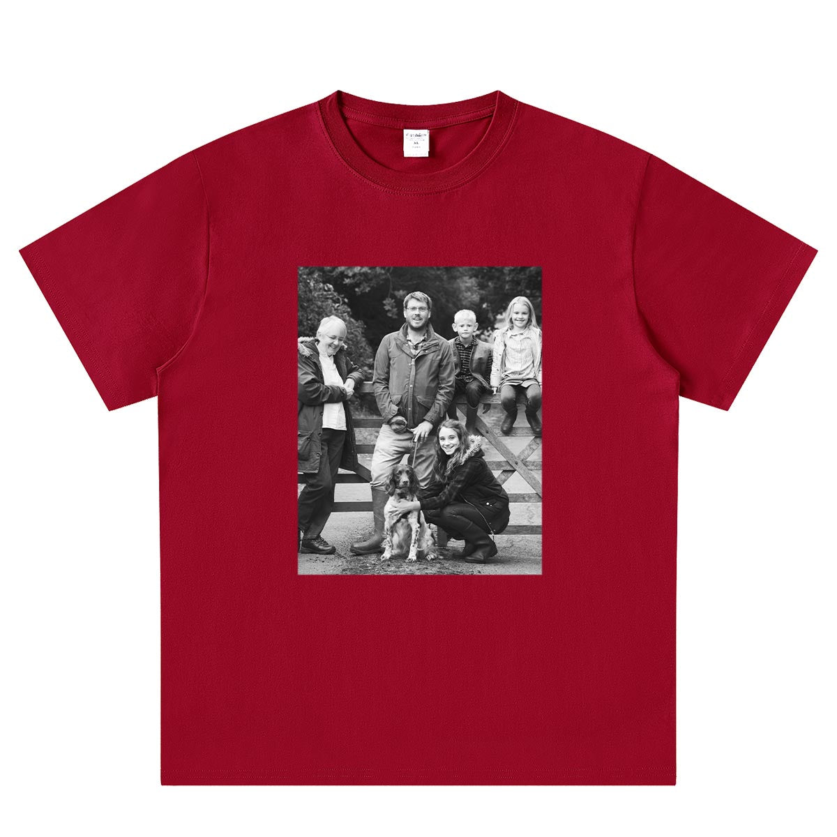 T-shirt Personnalisé avec Photo Rouge pour Homme et Femme