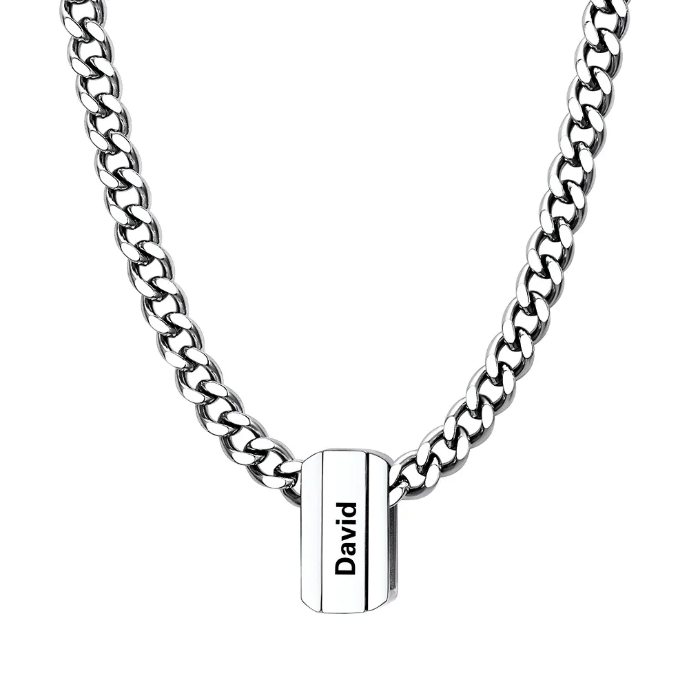 Collier Chaîne Personnalisé avec 1 Charm Prénoms Gravés