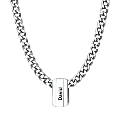 Collier Chaîne Personnalisé avec 1 Charm Prénoms Gravés