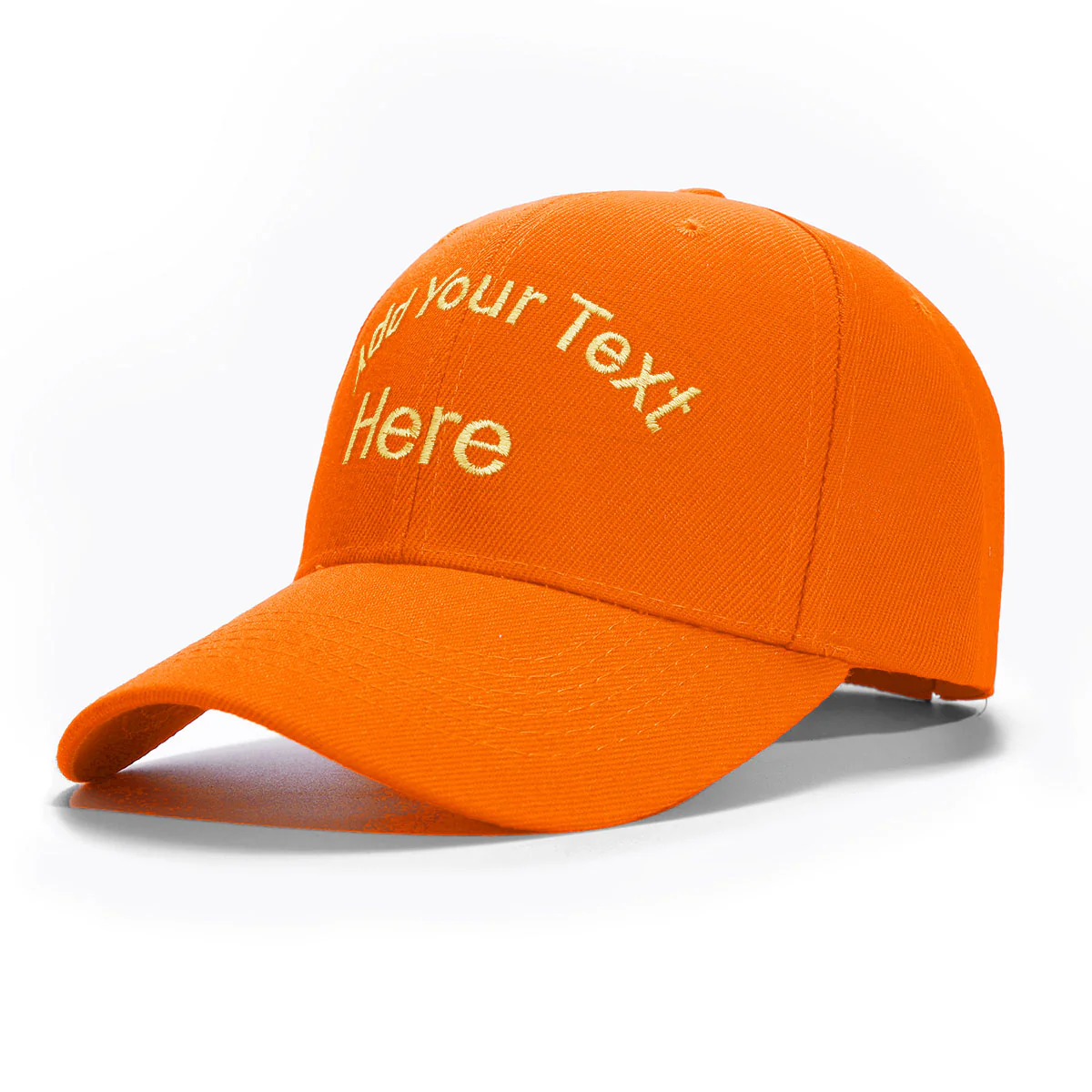 Casquette orange Personnalisée Brodée | Baseball Cap avec Texte courbé
