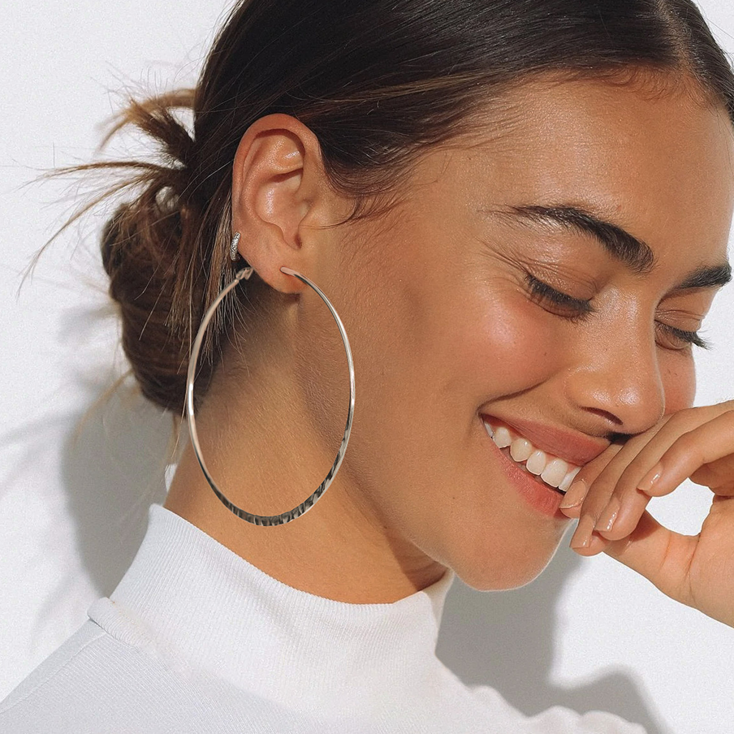 Créoles Rondes Personnalisées avec Double Nom pour Femmes 30/40/60/80mm