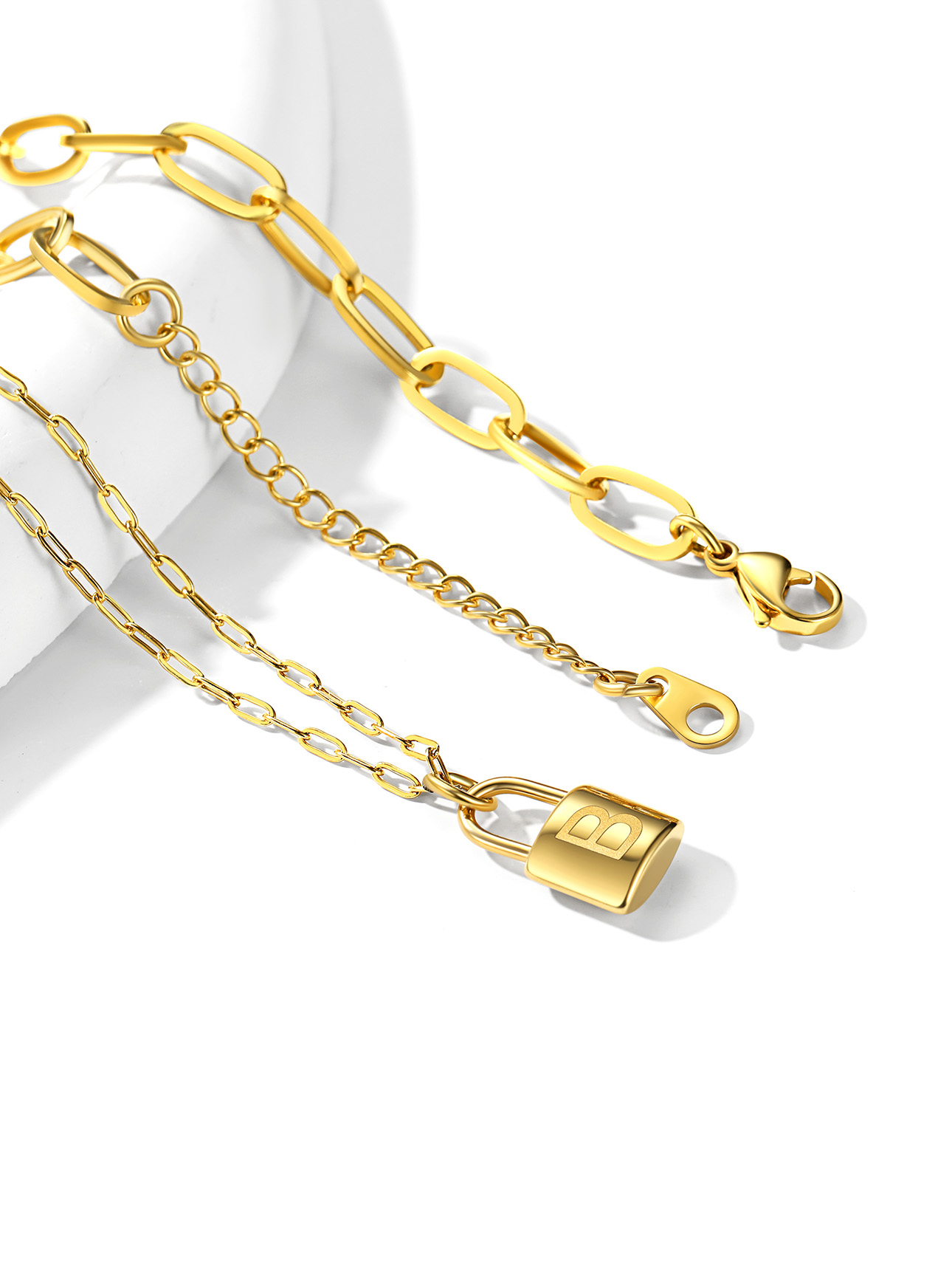 Collier Cadenas en Acier Inoxydable pour Femme