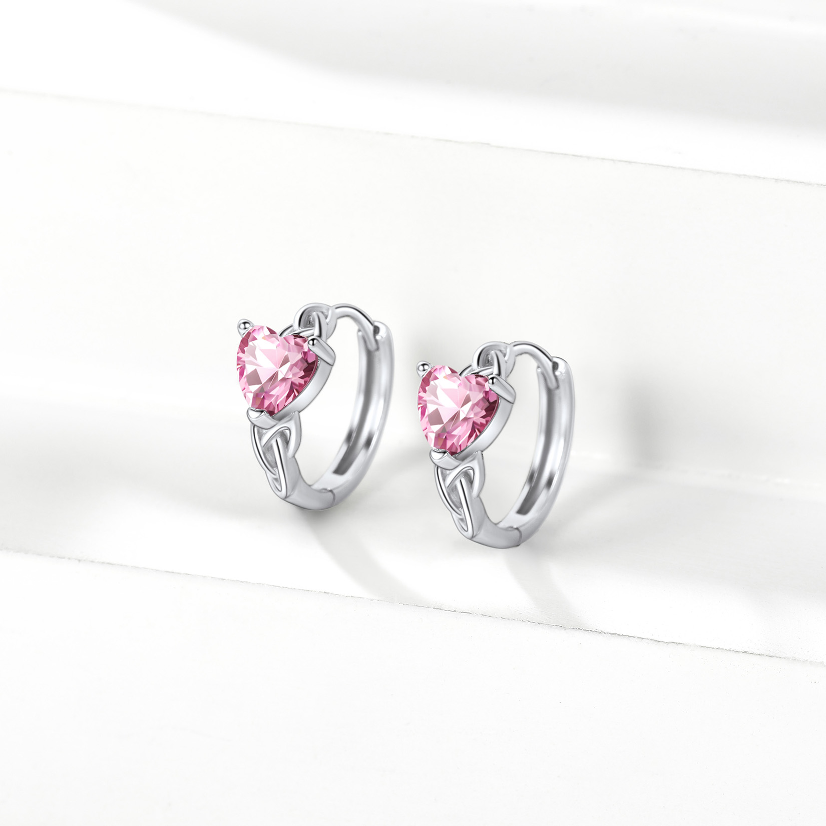 créoles en forme de cœur en Argent 925