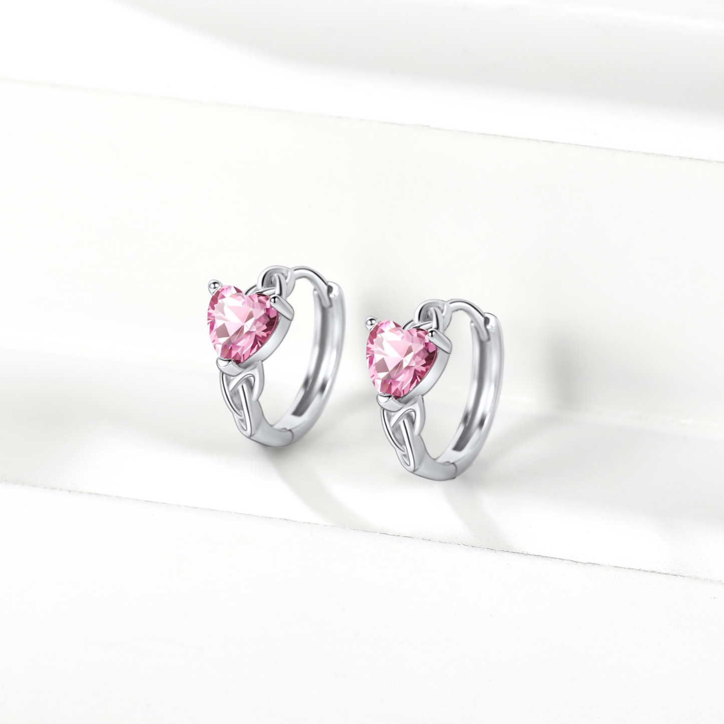 créoles en forme de cœur en Argent 925