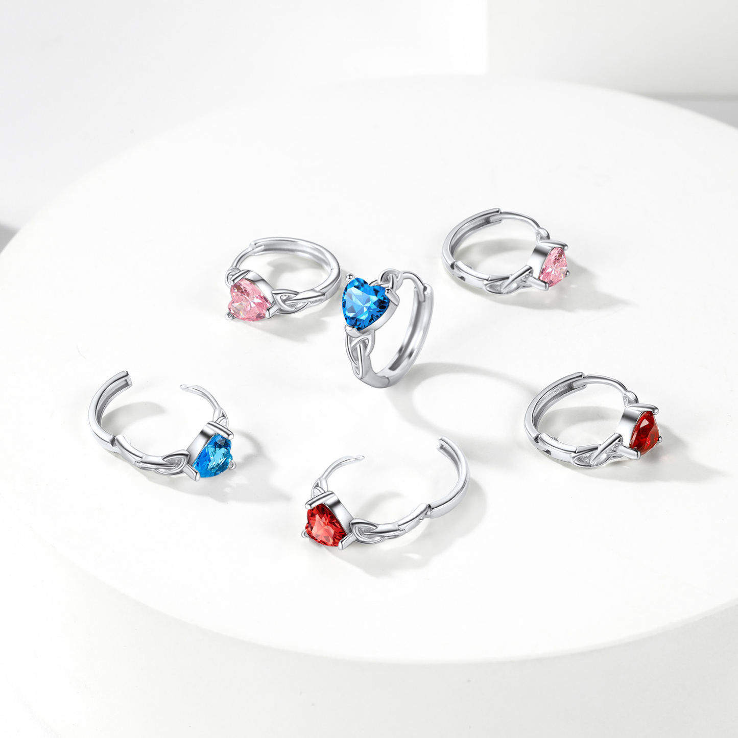 Créoles Cœur en Argent 925 - bijoux pierre de naissance