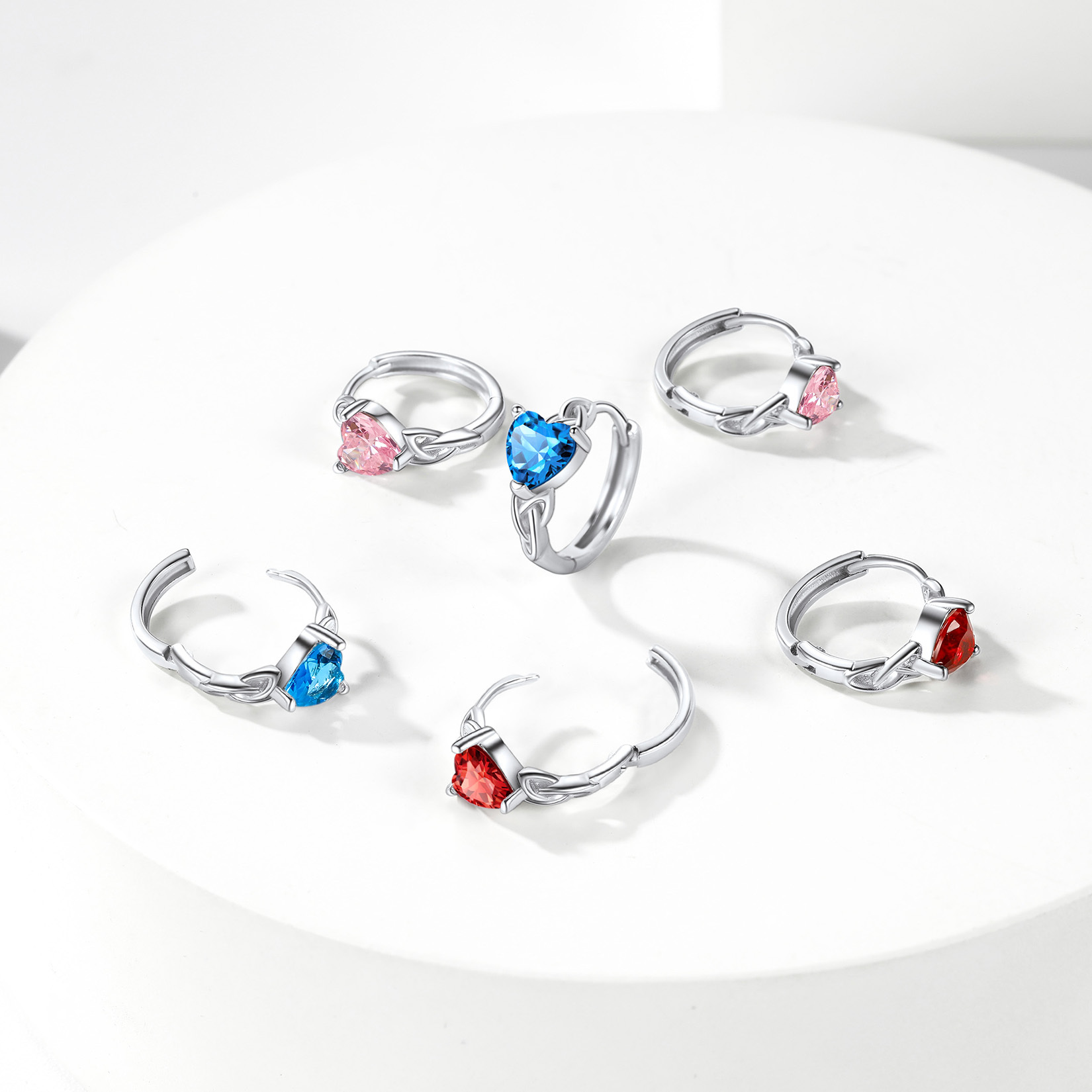 Créoles Cœur en Argent 925 - bijoux pierre de naissance