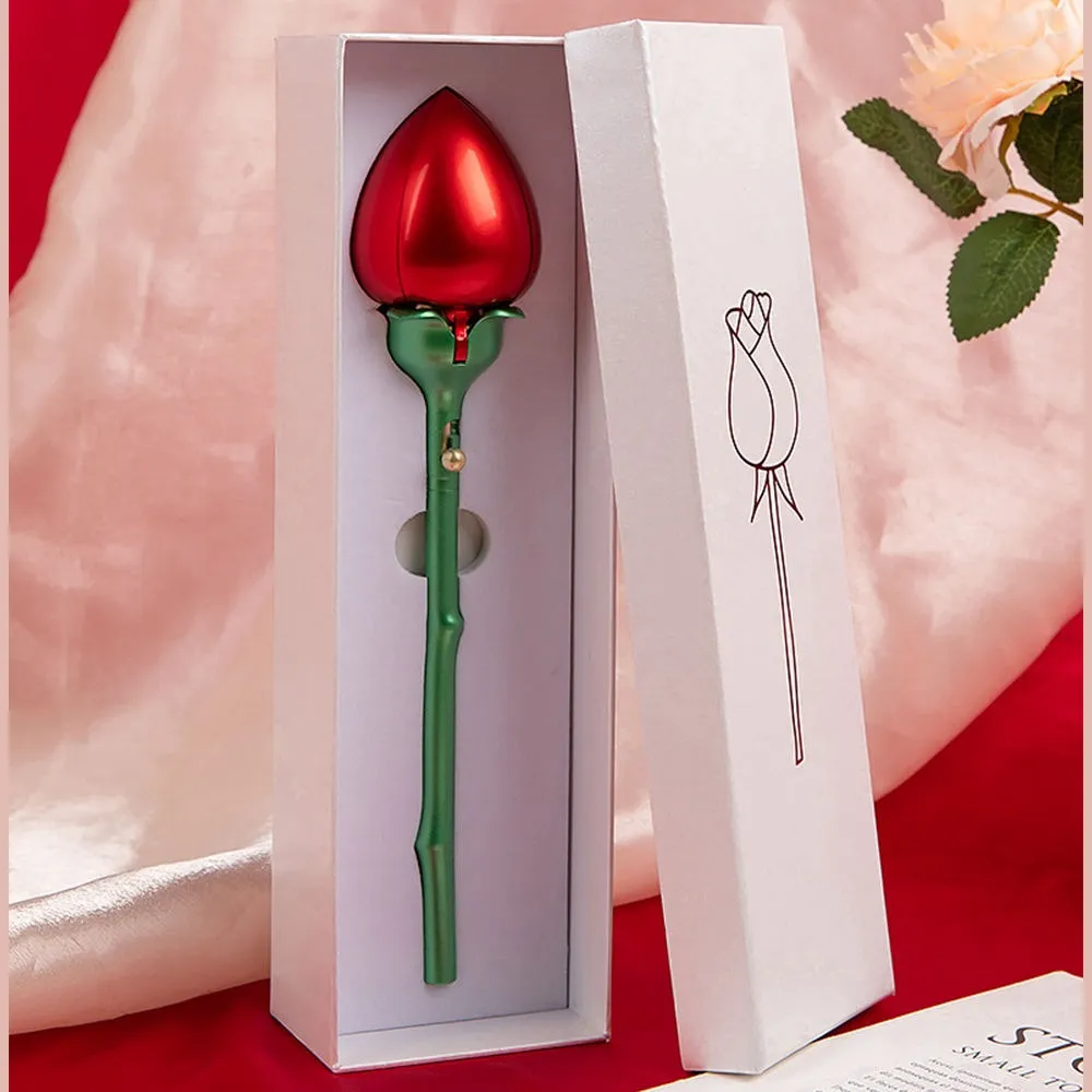 Boîte à Bague en Forme de Rose Rouge